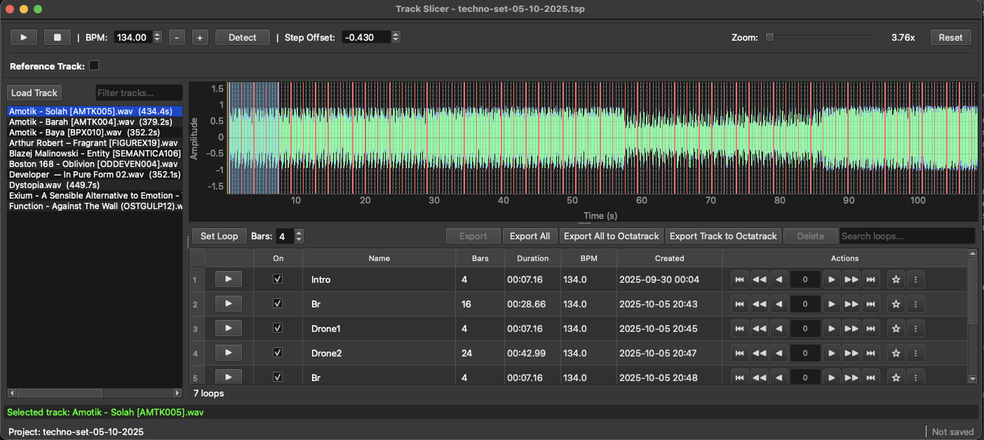 Track Slicer application screenshot